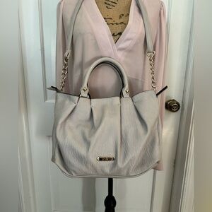 Jessica Simpson greyish off white shoulder purse with golden chains